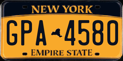 NY license plate GPA4580