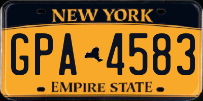 NY license plate GPA4583