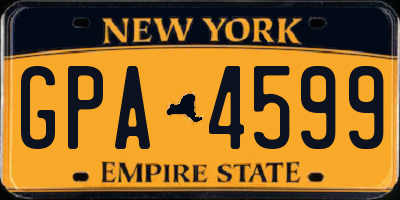 NY license plate GPA4599