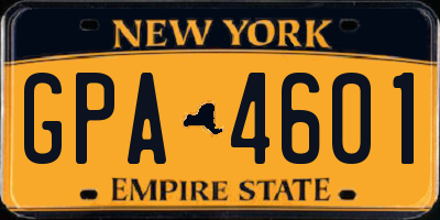 NY license plate GPA4601