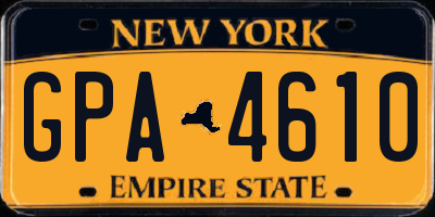 NY license plate GPA4610