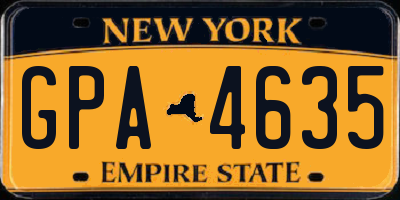 NY license plate GPA4635