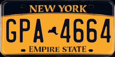NY license plate GPA4664
