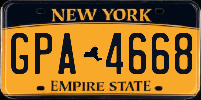 NY license plate GPA4668