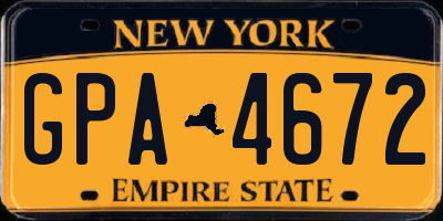 NY license plate GPA4672