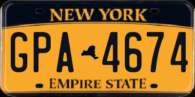 NY license plate GPA4674