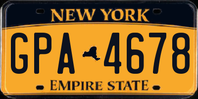 NY license plate GPA4678