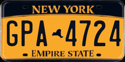 NY license plate GPA4724