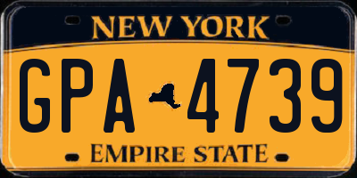 NY license plate GPA4739