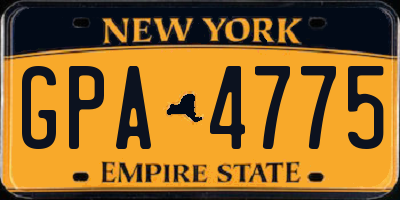 NY license plate GPA4775