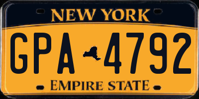 NY license plate GPA4792