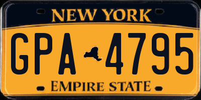 NY license plate GPA4795