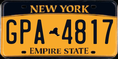 NY license plate GPA4817