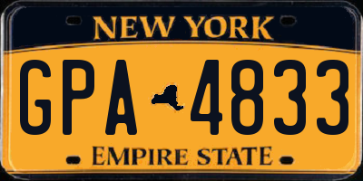 NY license plate GPA4833