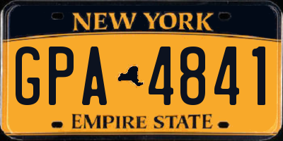 NY license plate GPA4841