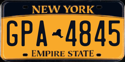 NY license plate GPA4845