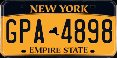 NY license plate GPA4898