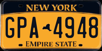 NY license plate GPA4948