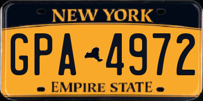 NY license plate GPA4972