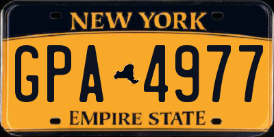 NY license plate GPA4977