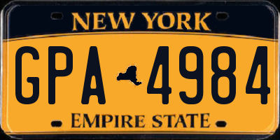NY license plate GPA4984