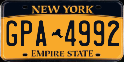 NY license plate GPA4992