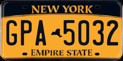 NY license plate GPA5032