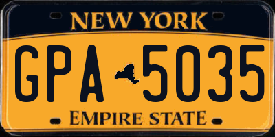 NY license plate GPA5035
