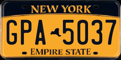 NY license plate GPA5037