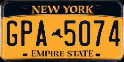 NY license plate GPA5074