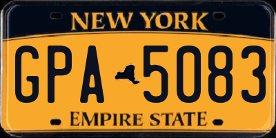 NY license plate GPA5083