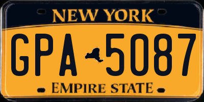NY license plate GPA5087