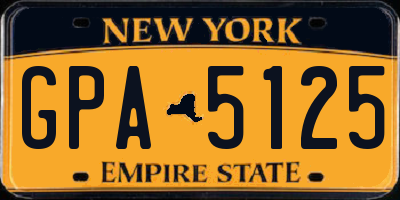 NY license plate GPA5125