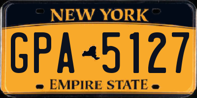 NY license plate GPA5127