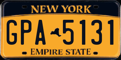 NY license plate GPA5131