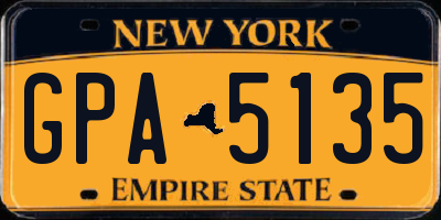 NY license plate GPA5135