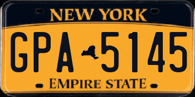 NY license plate GPA5145