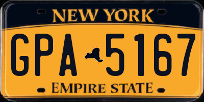 NY license plate GPA5167