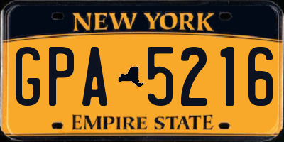 NY license plate GPA5216
