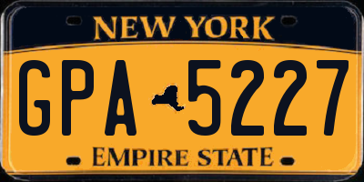 NY license plate GPA5227