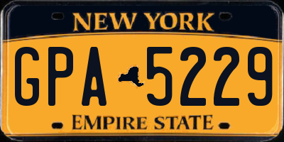 NY license plate GPA5229
