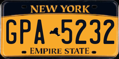 NY license plate GPA5232
