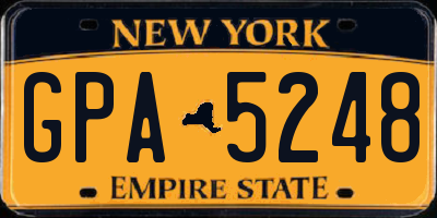 NY license plate GPA5248