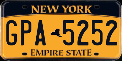 NY license plate GPA5252