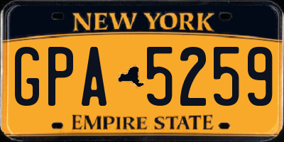 NY license plate GPA5259