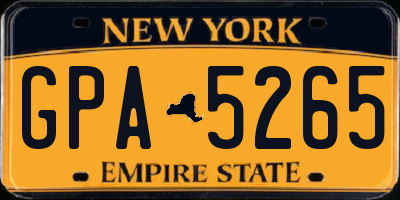 NY license plate GPA5265