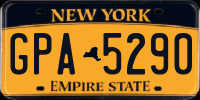 NY license plate GPA5290