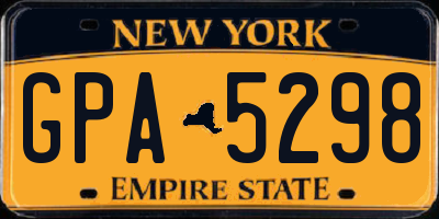 NY license plate GPA5298