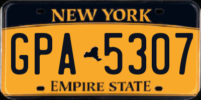 NY license plate GPA5307