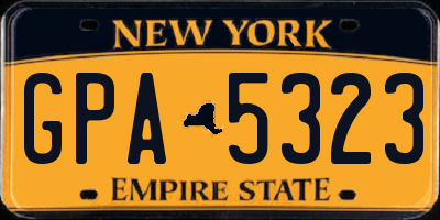NY license plate GPA5323